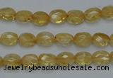 CCR21 15.5 inches 6*7mm faceted oval natural citrine gemstone beads