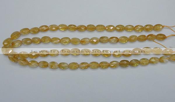 CCR22 15.5 inches 8*12mm faceted oval natural citrine gemstone beads