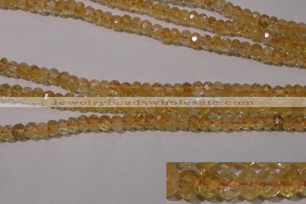 CCR225 15.5 inches 4*6mm faceted rondelle natural citrine beads