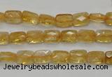 CCR26 15.5 inches 6*7mm faceted rectangle natural citrine beads