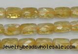 CCR27 15.5 inches 8*12mm faceted rectangle natural citrine beads