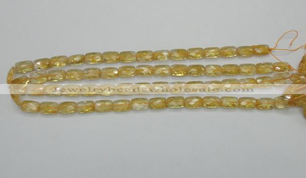 CCR27 15.5 inches 8*12mm faceted rectangle natural citrine beads