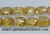 CCR28 15.5 inches 11*13mm faceted rectangle natural citrine beads