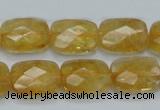 CCR29 15.5 inches 12*16mm faceted rectangle natural citrine beads