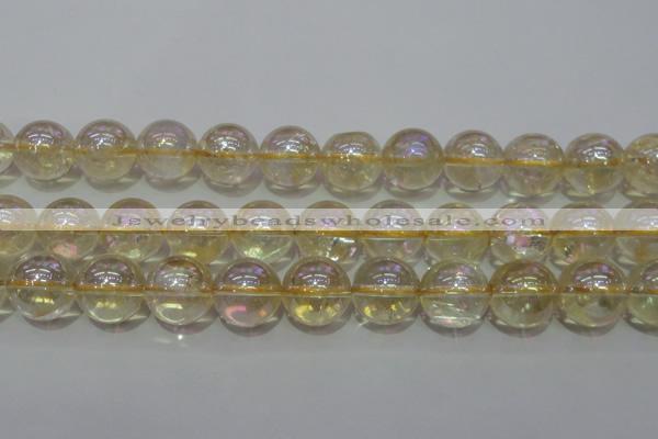 CCR304 15.5 inches 12mm round AB-color natural citrine beads