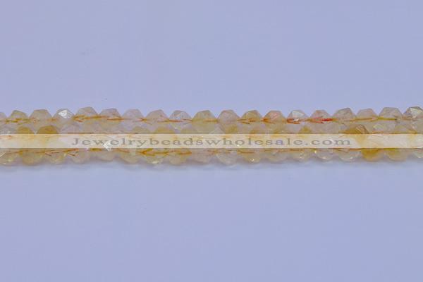 CCR311 15.5 inches 6mm faceted nuggets citrine gemstone beads