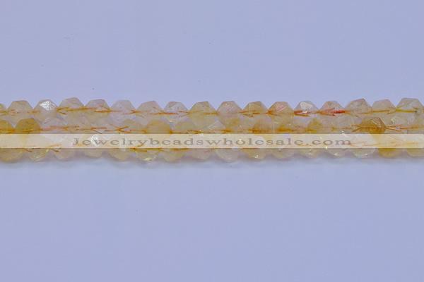 CCR312 15.5 inches 8mm faceted nuggets citrine gemstone beads