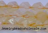 CCR313 15.5 inches 10mm faceted nuggets citrine gemstone beads