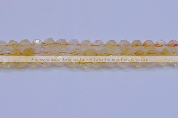 CCR313 15.5 inches 10mm faceted nuggets citrine gemstone beads