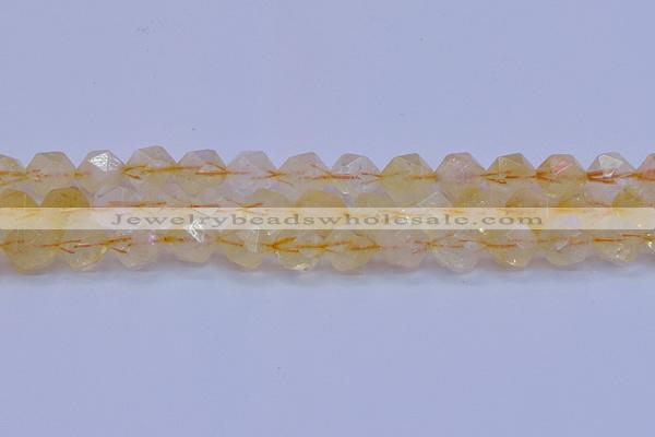 CCR314 15.5 inches 12mm faceted nuggets citrine gemstone beads