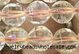 CCR322 15.5 inches 8mm faceted round natural citrine beads