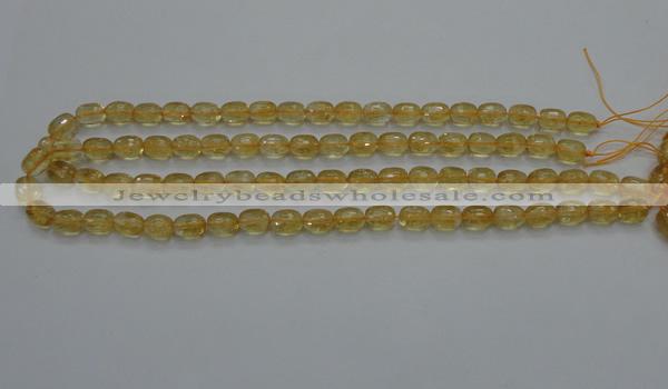 CCR33 15.5 inches 8*10mm faceted rice natural citrine gemstone beads