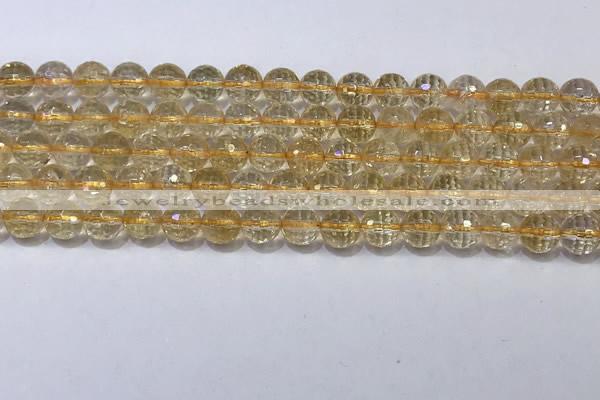 CCR338 15.5 inches 6mmm faceted round citrine gemstone beads