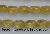 CCR34 15.5 inches 8*12mm faceted rice natural citrine gemstone beads