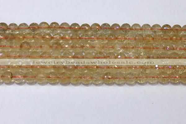 CCR340 15.5 inches 6mmm faceted round citrine beads wholesale