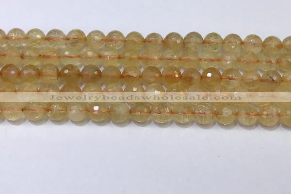 CCR341 15.5 inches 8mmm faceted round citrine beads wholesale