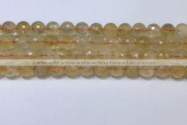 CCR342 15.5 inches 10mmm faceted round citrine beads wholesale