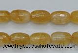 CCR35 15.5 inches 10*15mm faceted rice natural citrine gemstone beads