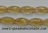 CCR36 15.5 inches 8*16mm faceted rice natural citrine gemstone beads