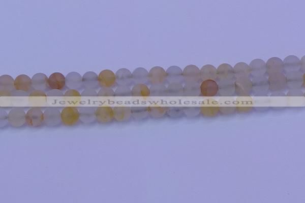 CCR372 15.5 inches 8mm round matte citrine beads wholesale