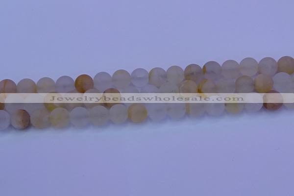 CCR373 15.5 inches 10mm round matte citrine beads wholesale