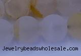 CCR375 15.5 inches 14mm round matte citrine beads wholesale