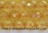 CCR385 15 inches 6mm faceted round citrine beads wholesale