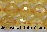 CCR386 15 inches 8mm faceted round citrine beads wholesale