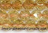 CCR416 15 inches 8mm faceted nuggets citrine beads