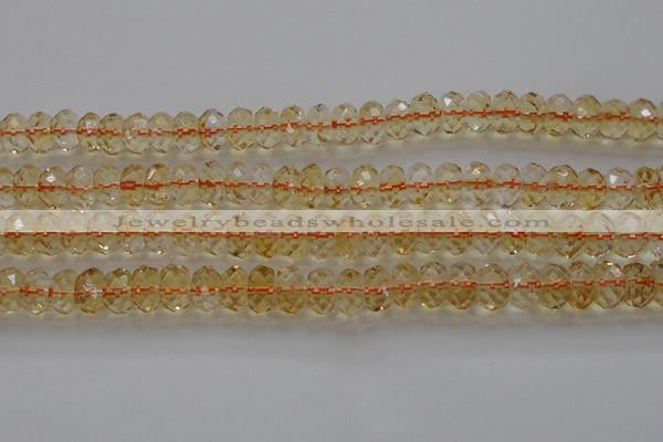 CCR52 15.5 inches 5*8mm faceted rondelle natural citrine beads