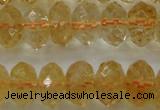 CCR53 15.5 inches 6*10mm faceted rondelle natural citrine beads