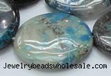 CCS08 15.5 inches 35mm flat round natural chrysocolla gemstone beads