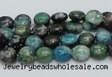 CCS14 15.5 inches 8mm flat round natural chrysocolla gemstone beads