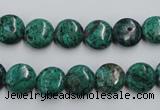 CCS211 15.5 inches 10mm flat round natural Chinese chrysocolla beads