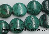 CCS214 15.5 inches 16mm flat round natural Chinese chrysocolla beads