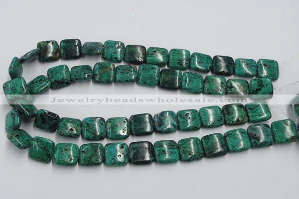 CCS224 15.5 inches 16*16mm square natural Chinese chrysocolla beads