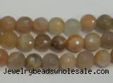 CCS311 15.5 inches 8mm faceted round natural sunstone beads