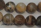 CCS314 15.5 inches 14mm faceted round natural sunstone beads