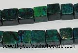 CCS420 15.5 inches 10*10mm cube dyed chrysocolla gemstone beads