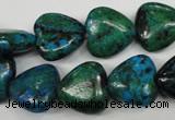 CCS424 15.5 inches 14*14mm heart dyed chrysocolla gemstone beads