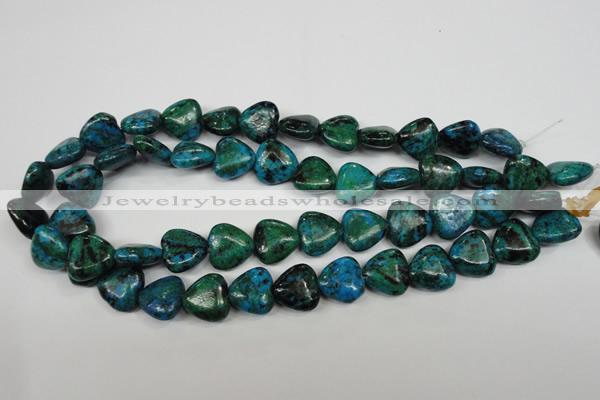 CCS424 15.5 inches 14*14mm heart dyed chrysocolla gemstone beads