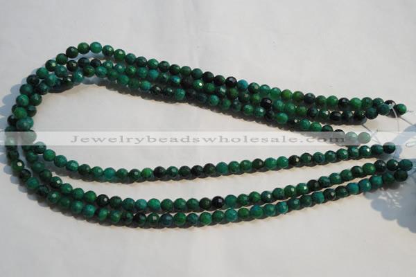 CCS601 15.5 inches 6mm faceted round dyed chrysocolla gemstone beads