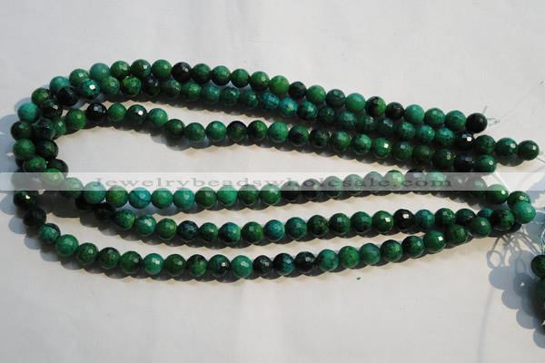 CCS602 15.5 inches 8mm faceted round dyed chrysocolla gemstone beads