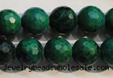 CCS605 15.5 inches 14mm faceted round dyed chrysocolla gemstone beads