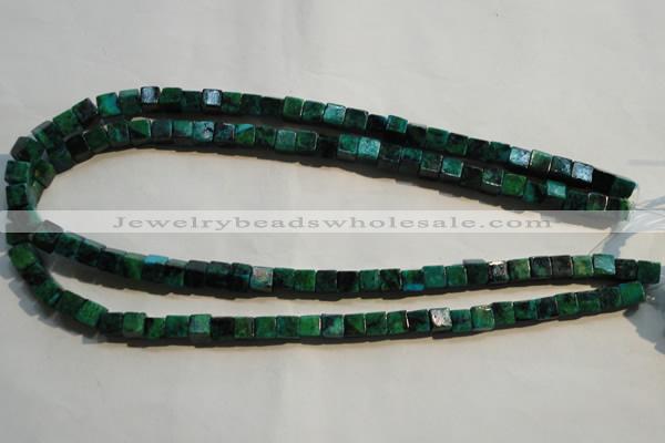 CCS611 15.5 inches 6*6mm cube dyed chrysocolla gemstone beads