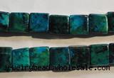 CCS614 15.5 inches 10*10mm cube dyed chrysocolla gemstone beads