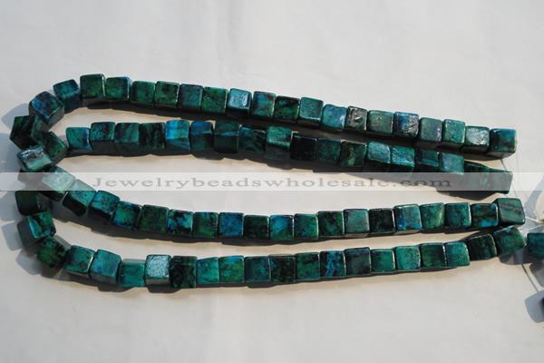 CCS614 15.5 inches 10*10mm cube dyed chrysocolla gemstone beads