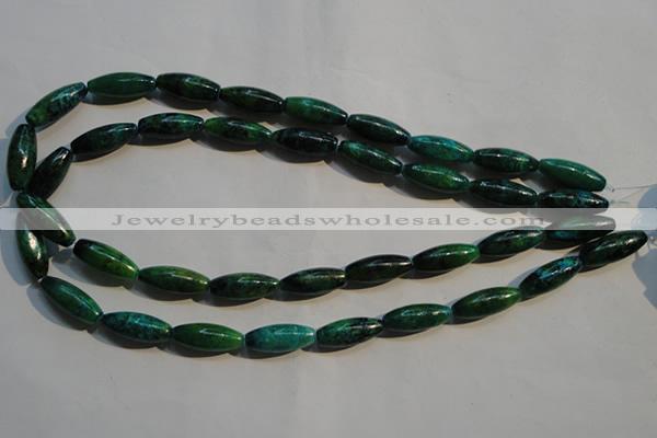 CCS634 15.5 inches 8*20mm rice dyed chrysocolla gemstone beads