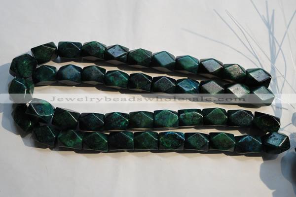 CCS649 15.5 inches 13*18mm faceted cuboid dyed chrysocolla beads