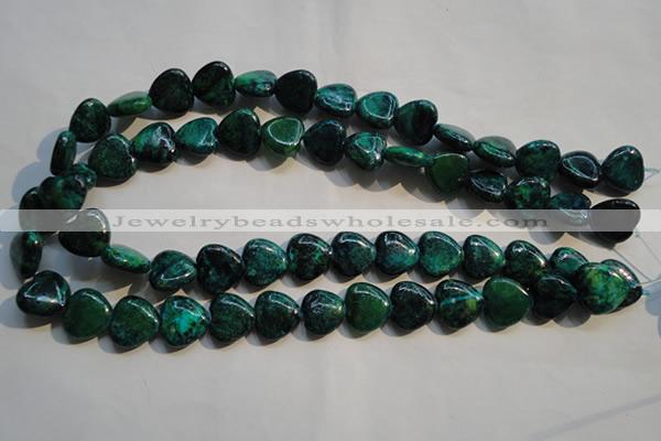 CCS651 15.5 inches 15*15mm heart dyed chrysocolla gemstone beads